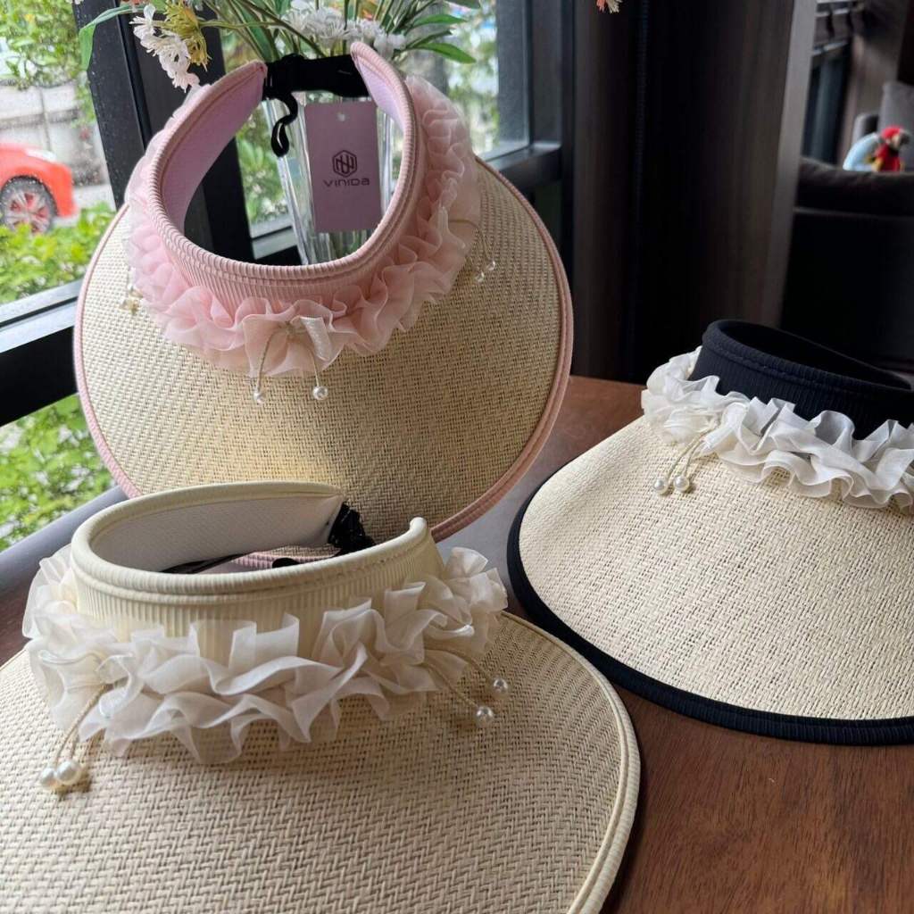 หมวกสาน  หมวกกันแดด   สไตล์ชายหาด สําหรับผู้หญิง 320 - รูปที่ 7