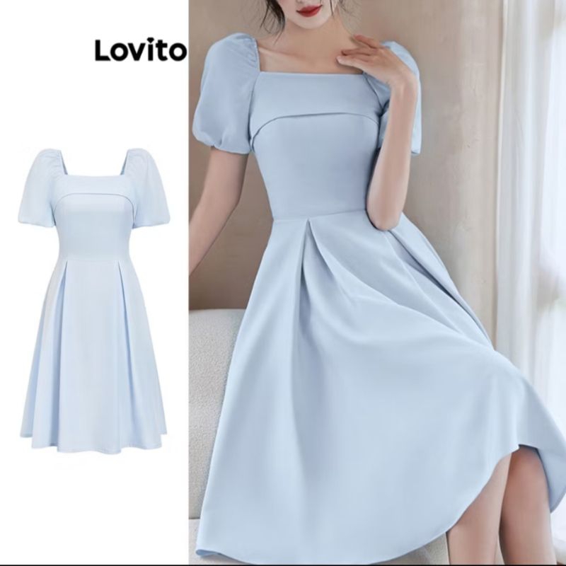 เดรสลำลองสีฟ้า แบรนด์ Lovito