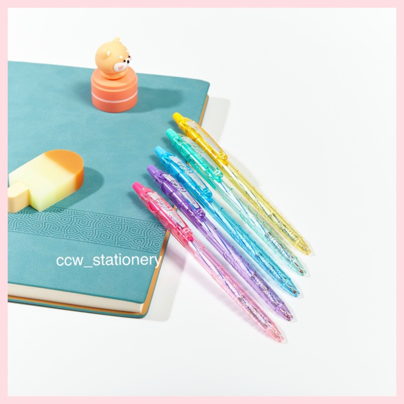 (12 ด้าม) ปากกาลูกลื่น FlexOffice ขนาดหัว 0.5mm หมึกน้ำเงิน (คละสีด้าม)