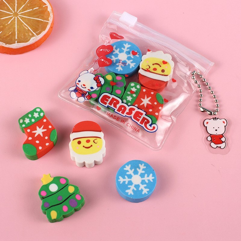 ยางลบลายคริสมาสต์ แพคละ 12 บาท New year Cristmas ของแจกปีใหม่ ของขวัญคริสมาสต์ ยางลบ ซานต้า ของแจกเด็ก ของแจกคริสมาสต์