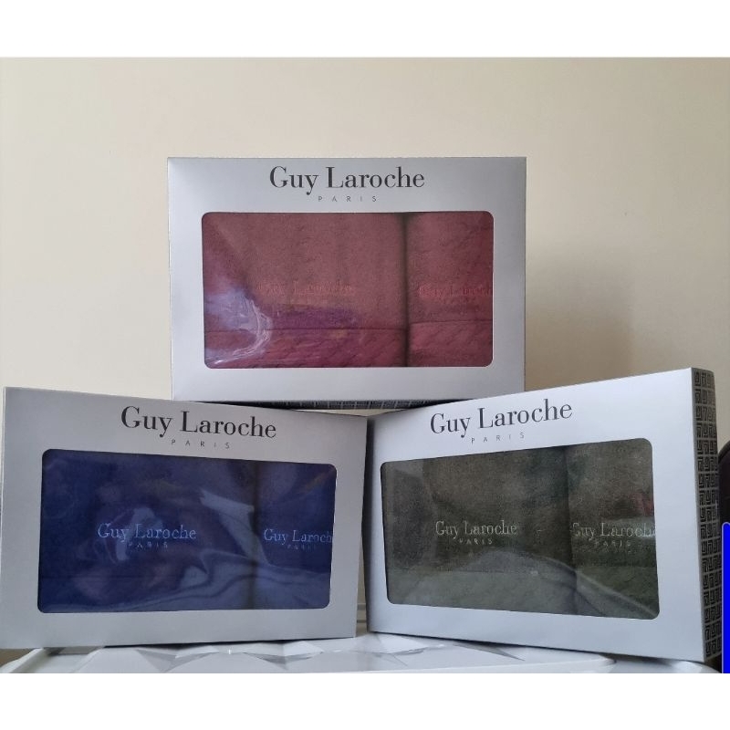 ผ้าเช็ดตัว 150×80 cm. พร้อมผ้าเช็ดผม 38×80cm. Guy Laroche - Gift Set