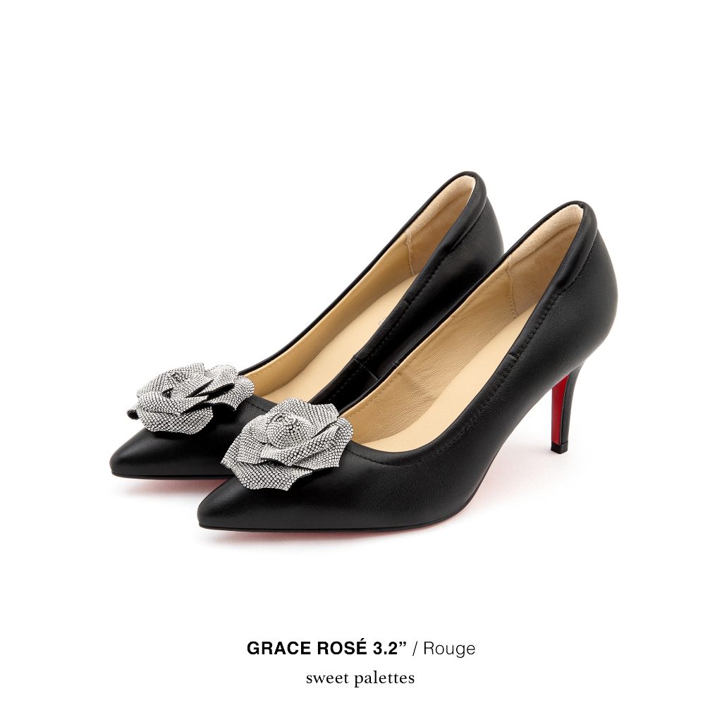 Sweet Palettes รองเท้าหนังแกะ Grace Rose 3.2 inch Rouge