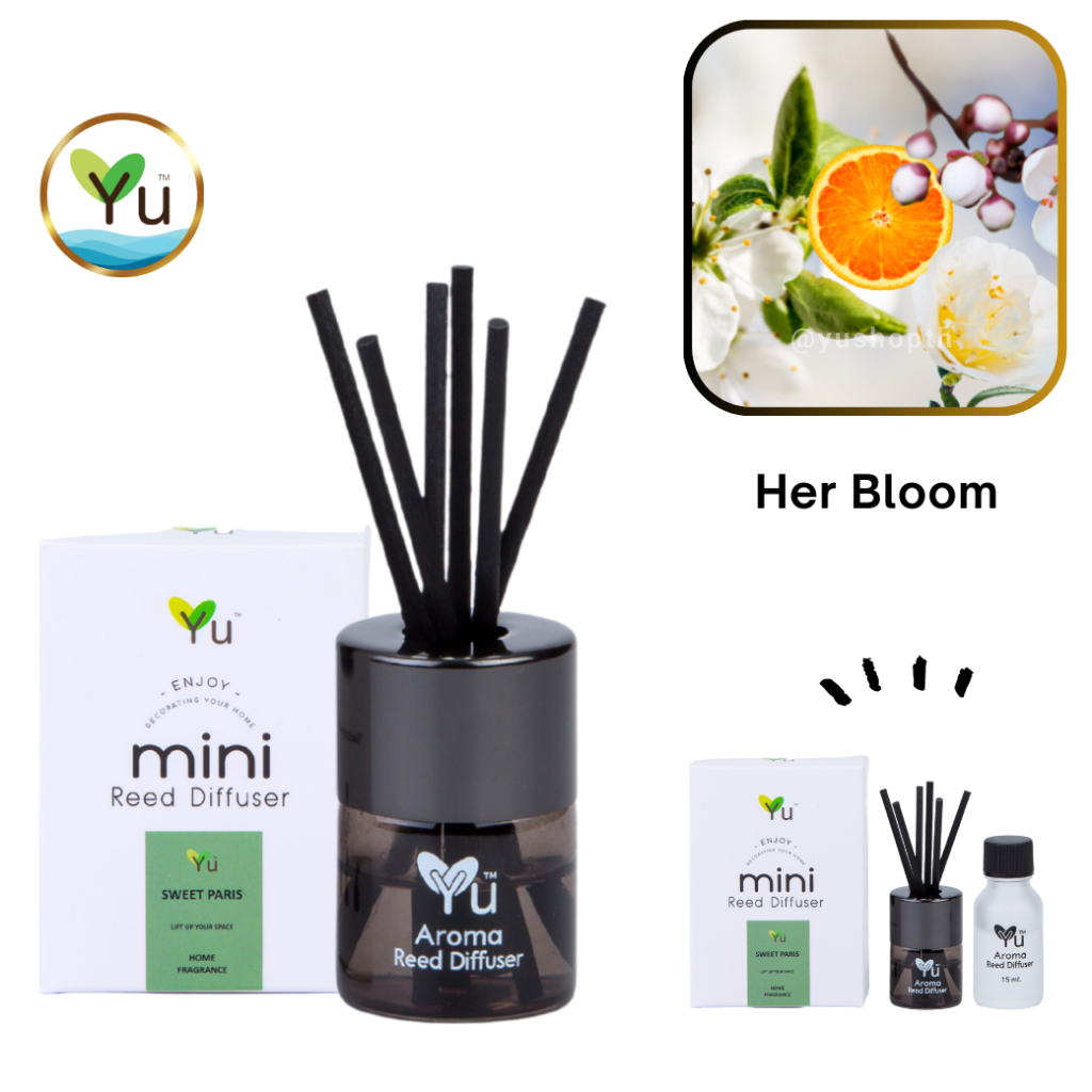 🌟 Mini Room Difuser 15 ml.🌟 กลิ่น Her Bloom (เฮอร์ บลูม) : กลิ่นคล้าย Berberry Her Blossom EDT ก้านไ