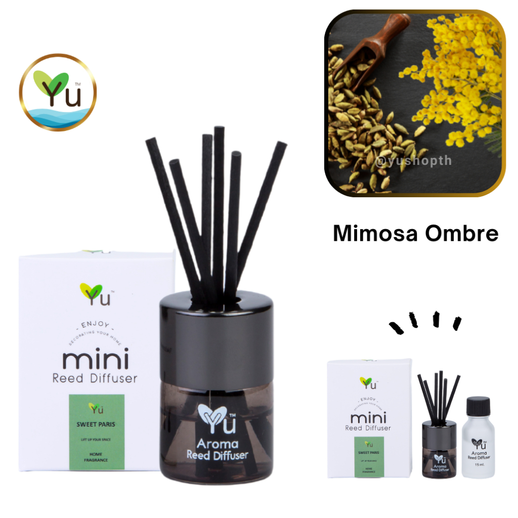 🌟 Mini Room Difuser 15 ml.🌟 กลิ่น Mimosa Ombre (มิโมซ่า ออมเบร) : กลิ่นคล้าย J Malonee Mimosa & Card