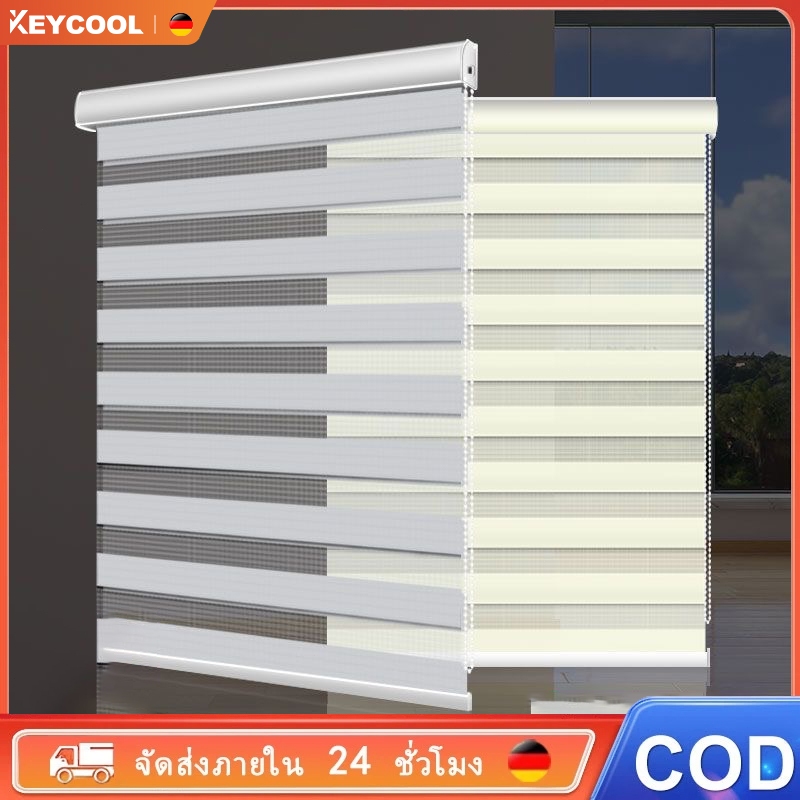 Keycool ผ้าม่านพับ บานเกล็ด ผ้าม่านห้องนอน  ม่านพับ ม่านบังแดด เหมาะสำหรับห้องนั่งเล่น ห้อง