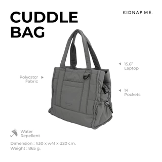 กระเป๋าสะพายข้าง ขนาดใหญ่ ผ้ากันน้ำ สะพายไหล่ ใส่ของ laptop CUDDLE BAG KIDNAP ME. กระเป๋าแม่ลูกอ่อน