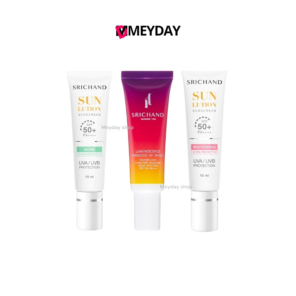 ศรีจันทร์ ซันลูชั่น ซันสกรีน 15ml SRICHAND Sunlution Sunscreen Spf50+ Pa++++
