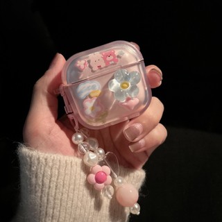 ดอกไม้nice เคสหูฟัง  Airpods4 เคสใสการ์ตูนนูน  หมาฟ้าkeep เคสหูฟังบลูทูธ 4 เคสหูฟังไร้สาย  Airpods 4