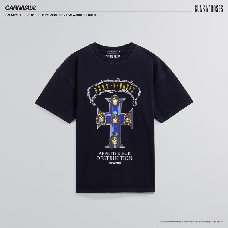 CARNIVAL X GUNS N ROSES PARADISE CITY OVS WASHED T-SHIRT
