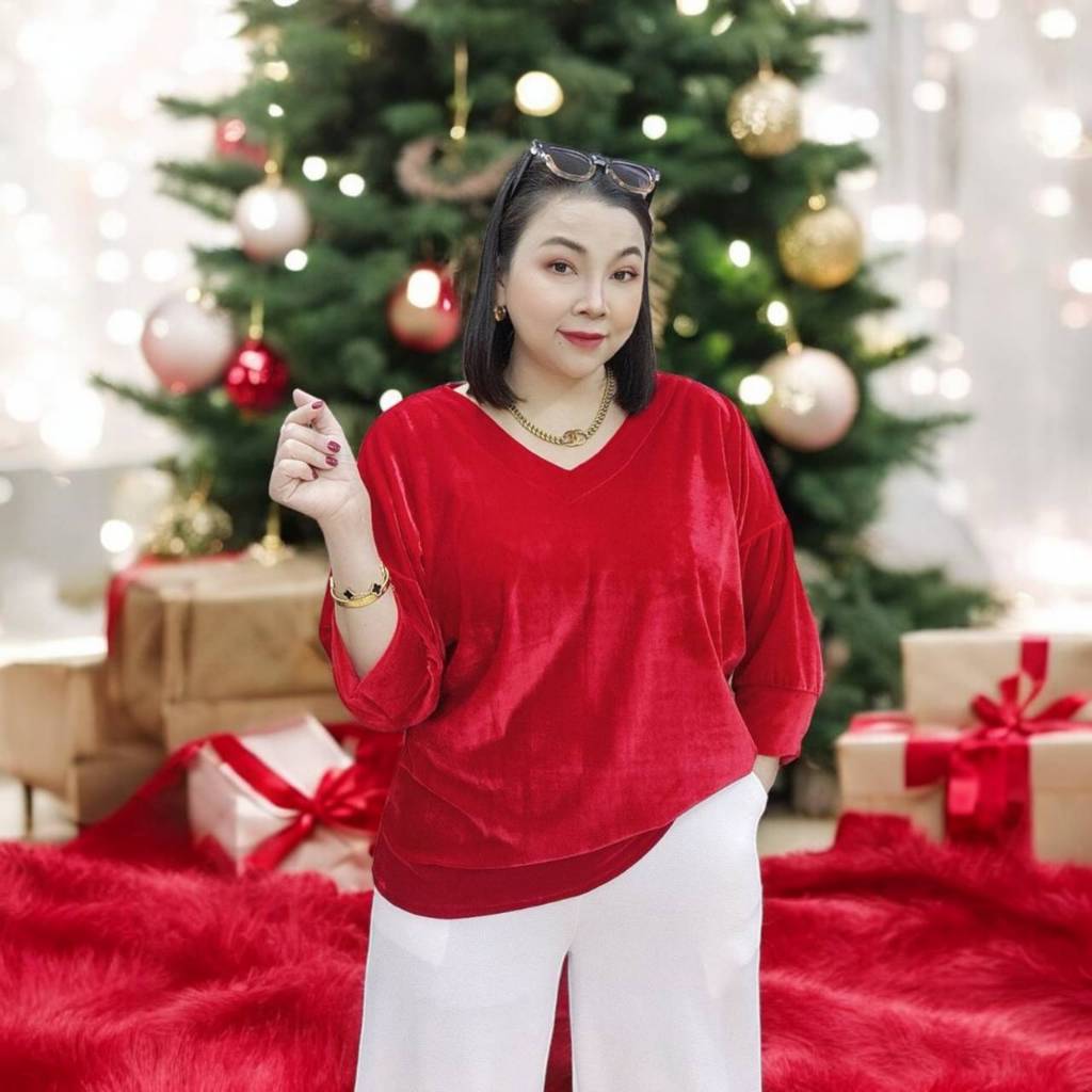 D179 เสื้อคอวี ผ้ากำมะหยี่ (●'◡'●) สินค้ามาใหม่ // มี 2 ไซส์ 8 สี