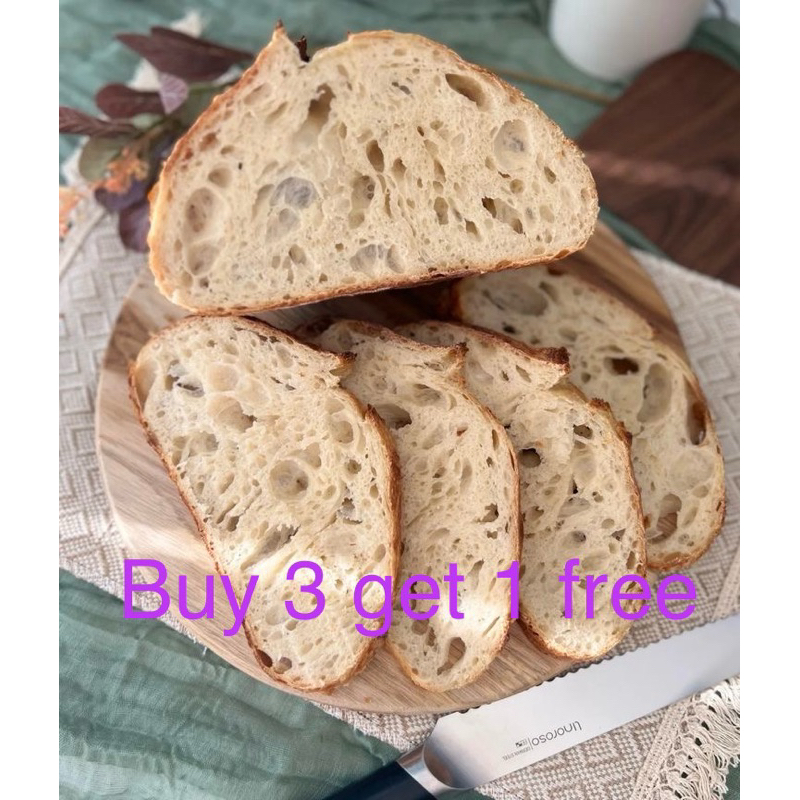 Sourdoughs Bread Plain Original 600g.ขนมปังซาวโดว์ ขนมปังเปรี้ยว รุ่นดั้งเดิม ไม่ใส่สารกันบูด #เจ vegan 💥ซื้อ3แถม1