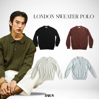 BARON Knit London Sweater Polo เสื้อกันหนาว เสื้อสเวตอเตอร์โปโลผ้าลอน รุ่น ลอนดอนโปโลสเวตเตอร์