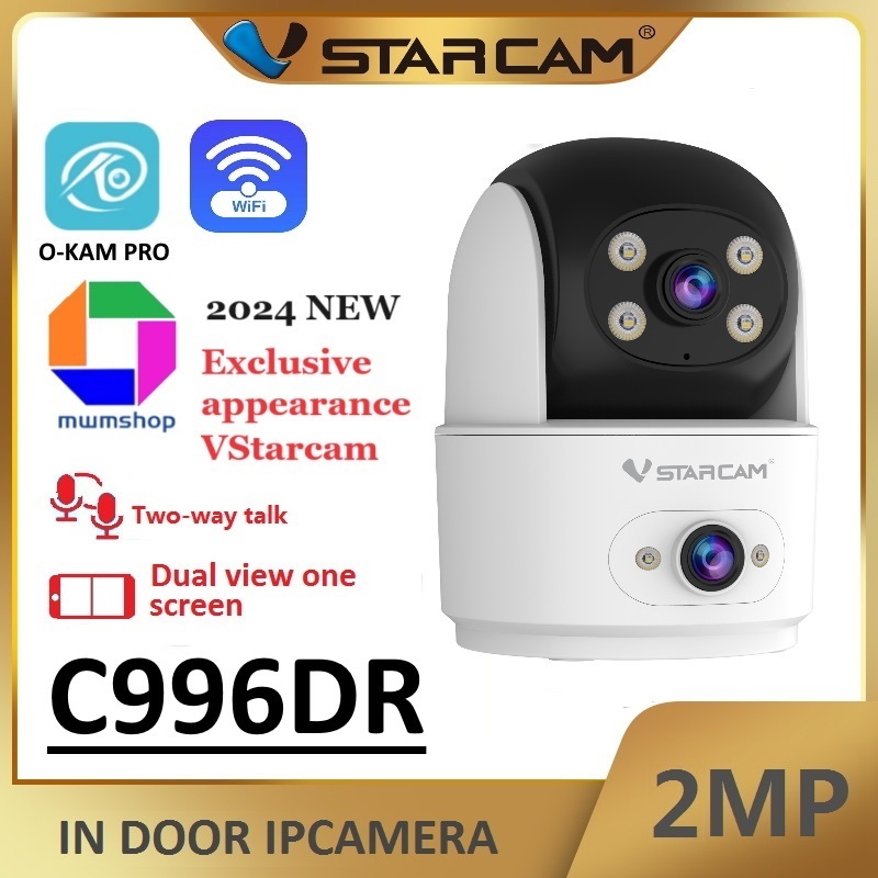 Vstarcam C996DR (เลนส์คู่) ใหม่2024 กล้องวงจรปิดไร้สาย ความละเอียด 2MP(1296P) indoor มีAI+ คนตรวจจับสัญญาณเตือน