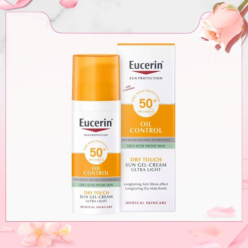 Eucerinกันแดด Sun Dry Touch Oil Control Face Cream SPF50+ PA+++50ml ยูเซอริน ครีมกันแดด บำรุงผิวหน้า Sunscreen ออยล์