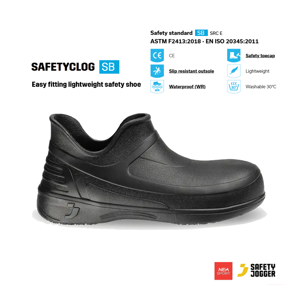 [ลด30% เก็บโค้ด 2509FASHDD] SAFETY JOGGER - SAFETY CLOG SB รองเท้าเซฟตี้ยาง กันลื่น น้ำหนักเบา หัวคอ