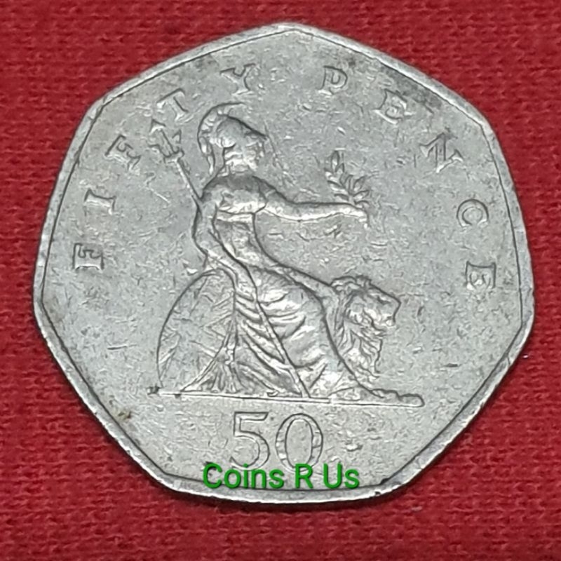 เหรียญต่างประเทศ อังกฤษ ปี 1997 ชนิด 50 Pence ขนาด 27.3 มม. 7 เหลี่ยม ผ่านใช้สวยงามน่าสะสม