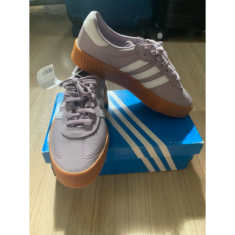 NEW!! รองเท้า adidas samba rose gum สีม่วง lilac ไซส์ US5.5 / UK4 ความยาวเท้า 235 เท้า36,36.5 ใส่ได้