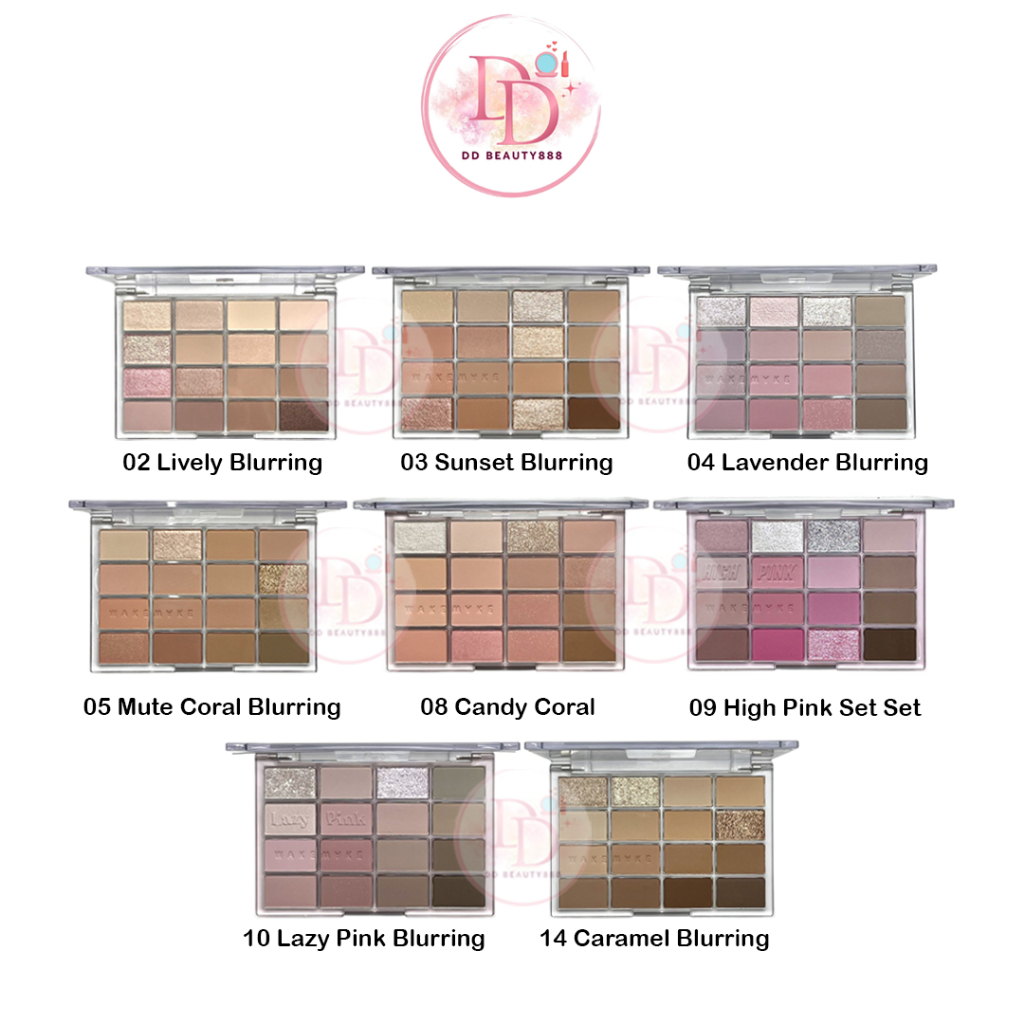 พาเลท WAKEMAKE Soft Blurring Eye Palette 16 ช่อง  เนื้อนุ่มเนียนละเอียด