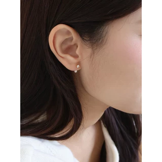A.piece ต่างหู [silver 925 post] Diamond jacket earrings