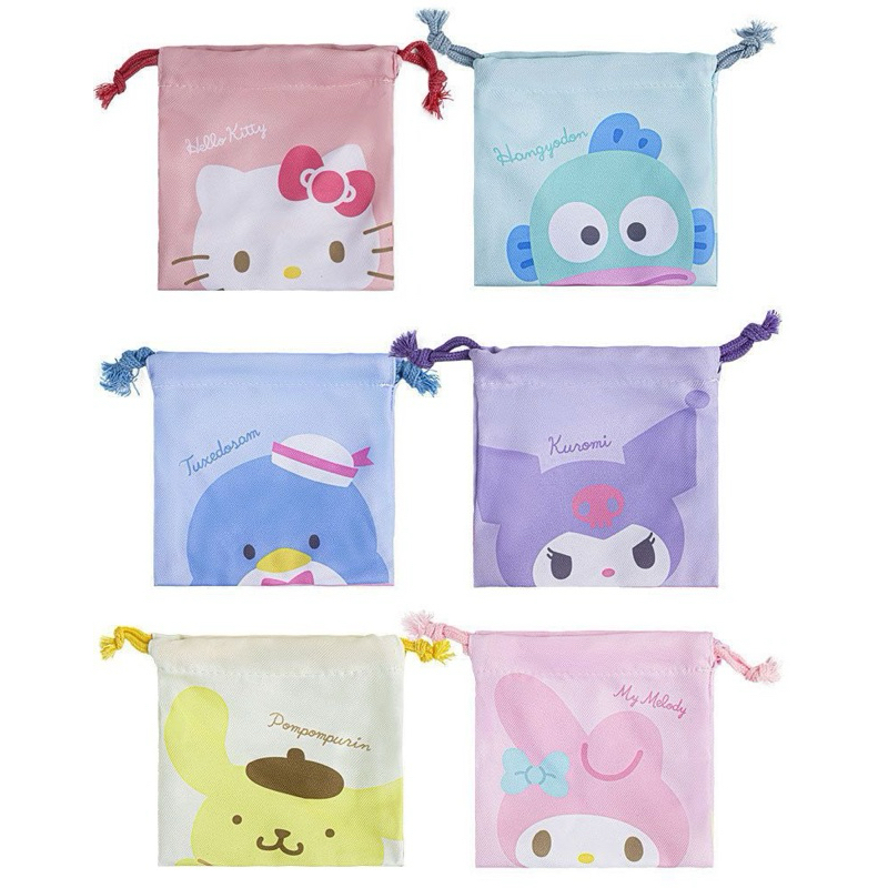 ถุงผ้าหูรูด กระเป๋าผ้าหูรูด ลายการ์ตูน Sanrio 🎀 พร้อมส่งไทย