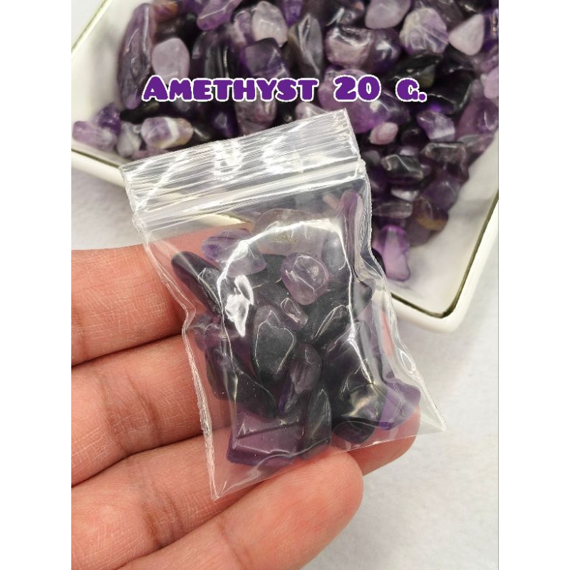 💜 อเมทิส หินสีเเท้ ขนาดเล็ก สีชมพูสวยๆ ขนาด เเพ็คถุงจิ๋ว 20 กรัม  🌿
( Rose Quartz )