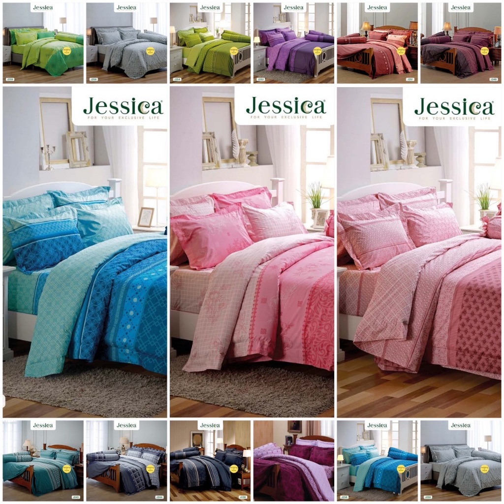ชุดผ้าปูที่นอน+ผ้านวม Jessica 3.5 5 6 ฟุต สูง 11 นิ้ว ลายคลาสสิค เรียบหรู แบบที่ 1 J236 J255 J256 J2