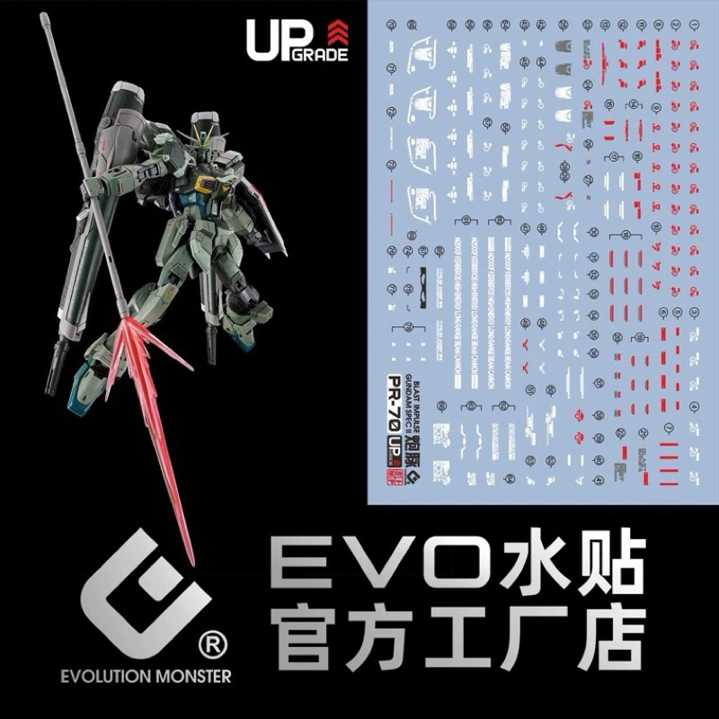 🟩ดีคอลน้ำ EVO RG DECAL RG 1/144 ZGMF-56E2/γ Blast Impulse Gundam Spec II เรืองแสงแบล็คไลท์