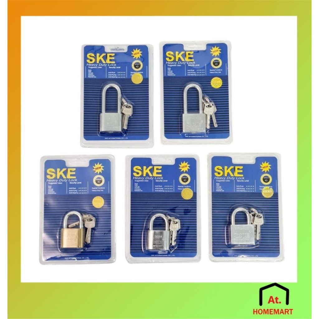 AT.Homemart แม่กุญแจสเตนเลสพร้อมลูกกุญแจ ระบบล็อคลูกปืน (มีไซส์ 30, 40, 50, 60 มม. คอสั้น/ยาว)