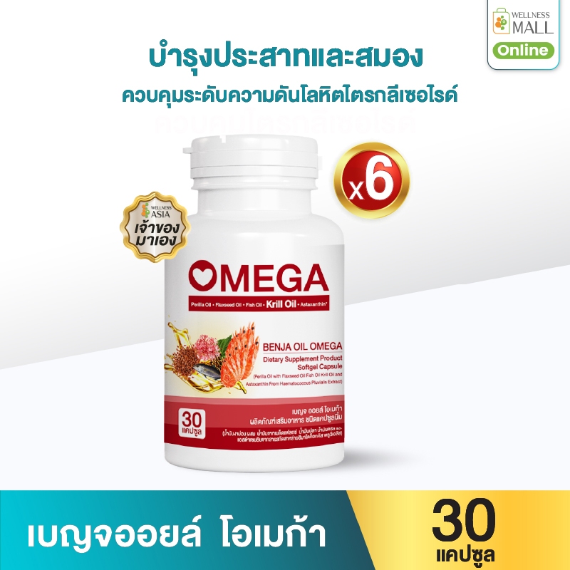 เบญจออยล์ โอเมก้า 30 แคปซูล 1 เซต 6 กระปุก