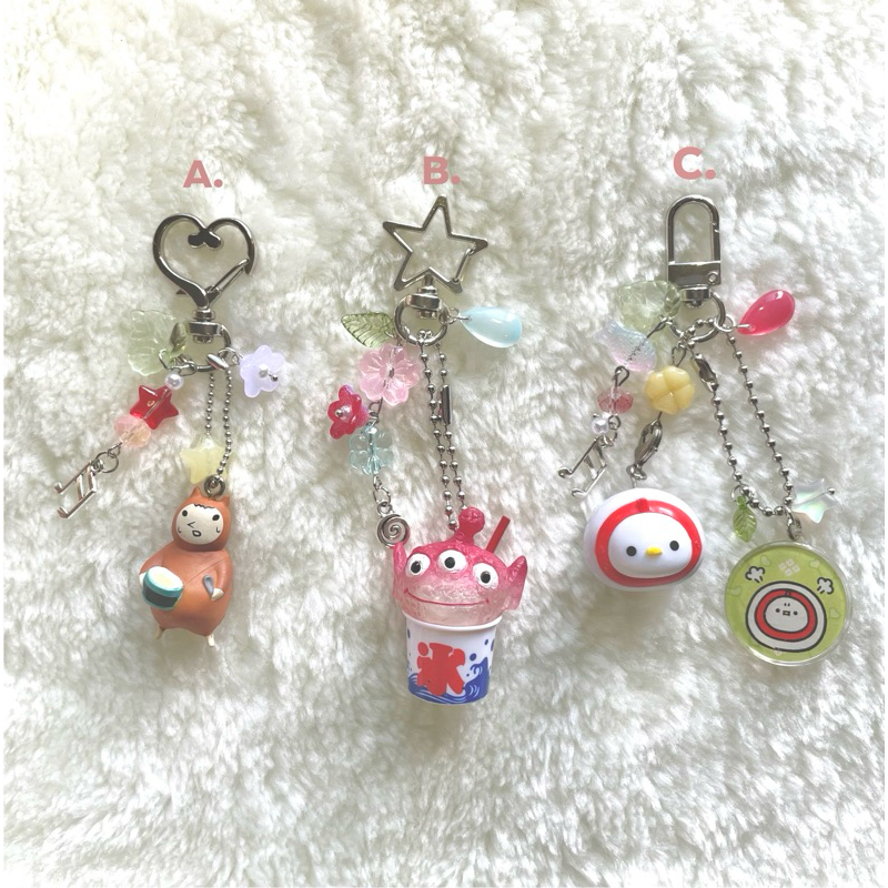 keychain ꩜.ᐟพวงกุญแจลูกปัดญี่ปุ่นที่ห้อยโทรศัพท์แฮนเมดน่ารักๆ