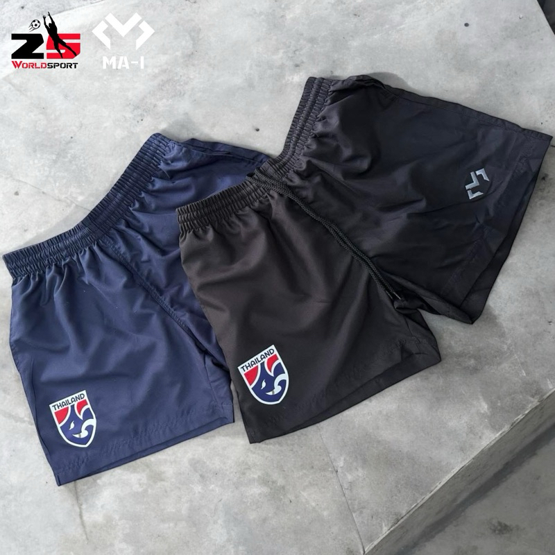 กางเกงลำลองขาสั้นแบบปัก Ma-i ใหม่สี