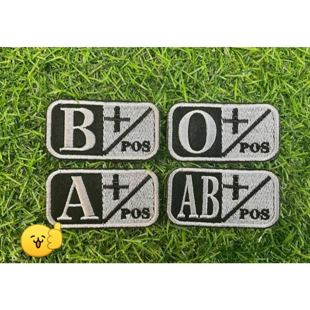 อาร์มกรุ๊ปเลือดสำหรับติดหน้าหมวก 4*7 รับประกันจากผู้ผลิต