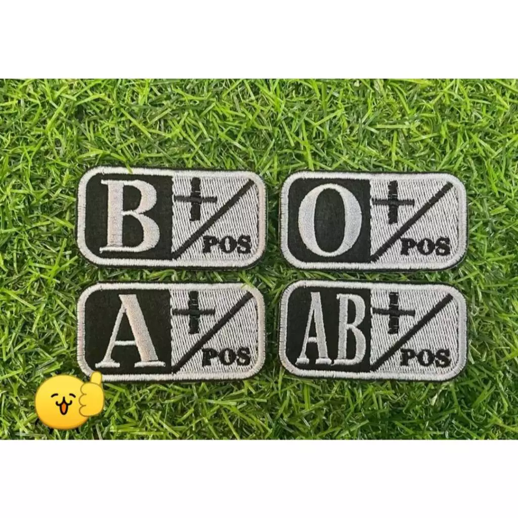อาร์มกรุ๊ปเลือดสำหรับติดหน้าหมวก 4*7 รับประกันจากผู้ผลิต