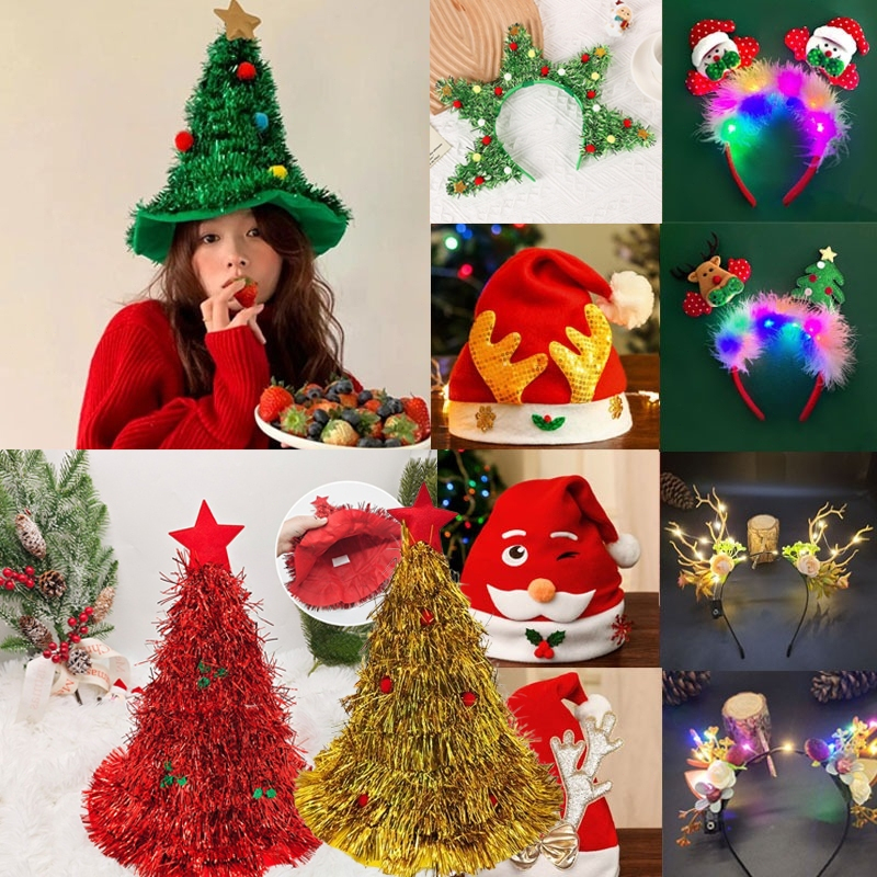 พร้อมส่ง หมวกคริสต์มาส หมวกปาร์ตี้คริสต์มาส Christmas Hat การตกแต่งคริสต์มาส หลากหลายสไตล์