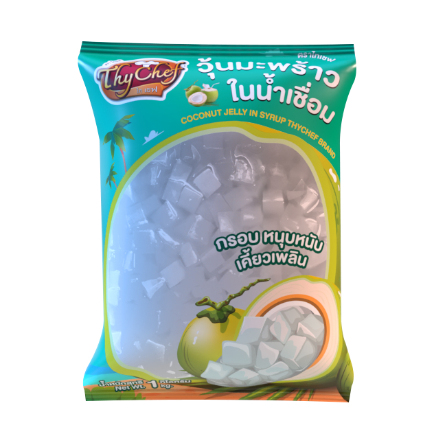 วุ้นมะพร้าวในน้ำเชื่อม ตราไทเชฟ ขนาด1กิโลกรัม (#วุ้นมะพร้าว #น้ำเชื่ม #ไทเชฟ #ผงเขย่า #ผงปรุงรส)