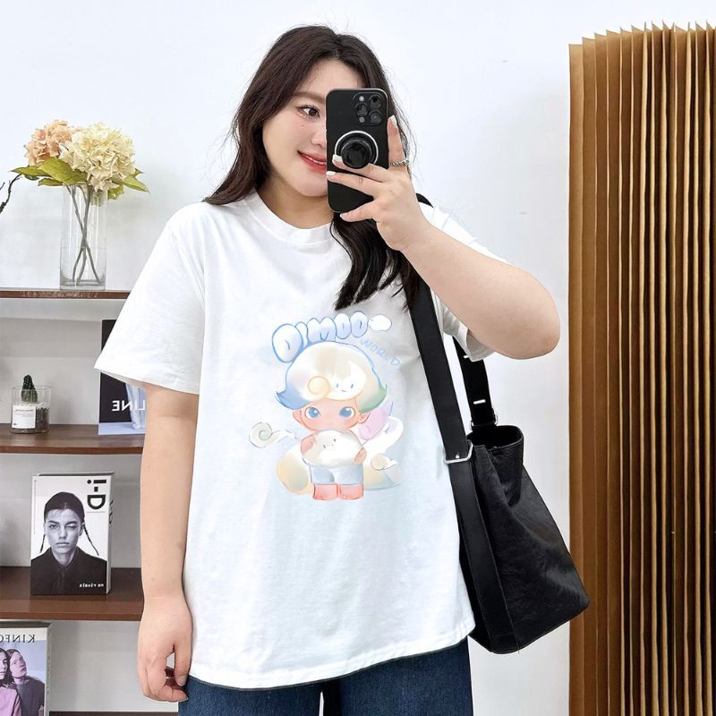 TeddyTee เสื้อยืด oversize สาวอวบ พลัสไซส์ สกรีนลายDIMOO ผ้าคอตตอน100% ใส่สบาย สไตล์เกาหลี มินิมอล น่ารักมาก