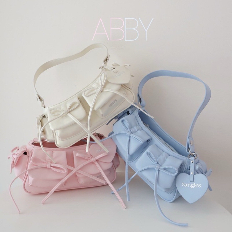 กระเป๋าสะพายสำหรับผู้หญิงกระเป๋า Abby ริบบิ้น11 นิ้ว มีสายสั้น+ยาว by 8anglesshop D073 5โทนสี กระเป๋าโบว์