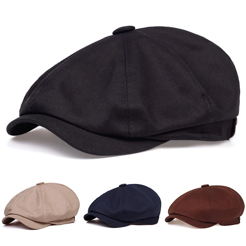 Unisex Beret แปดเหลี่ยม Newsboy หมวกกลางแจ้ง Casual อเนกประสงค์ Beret หมวก Peaked หมวกคลาสสิก Beret