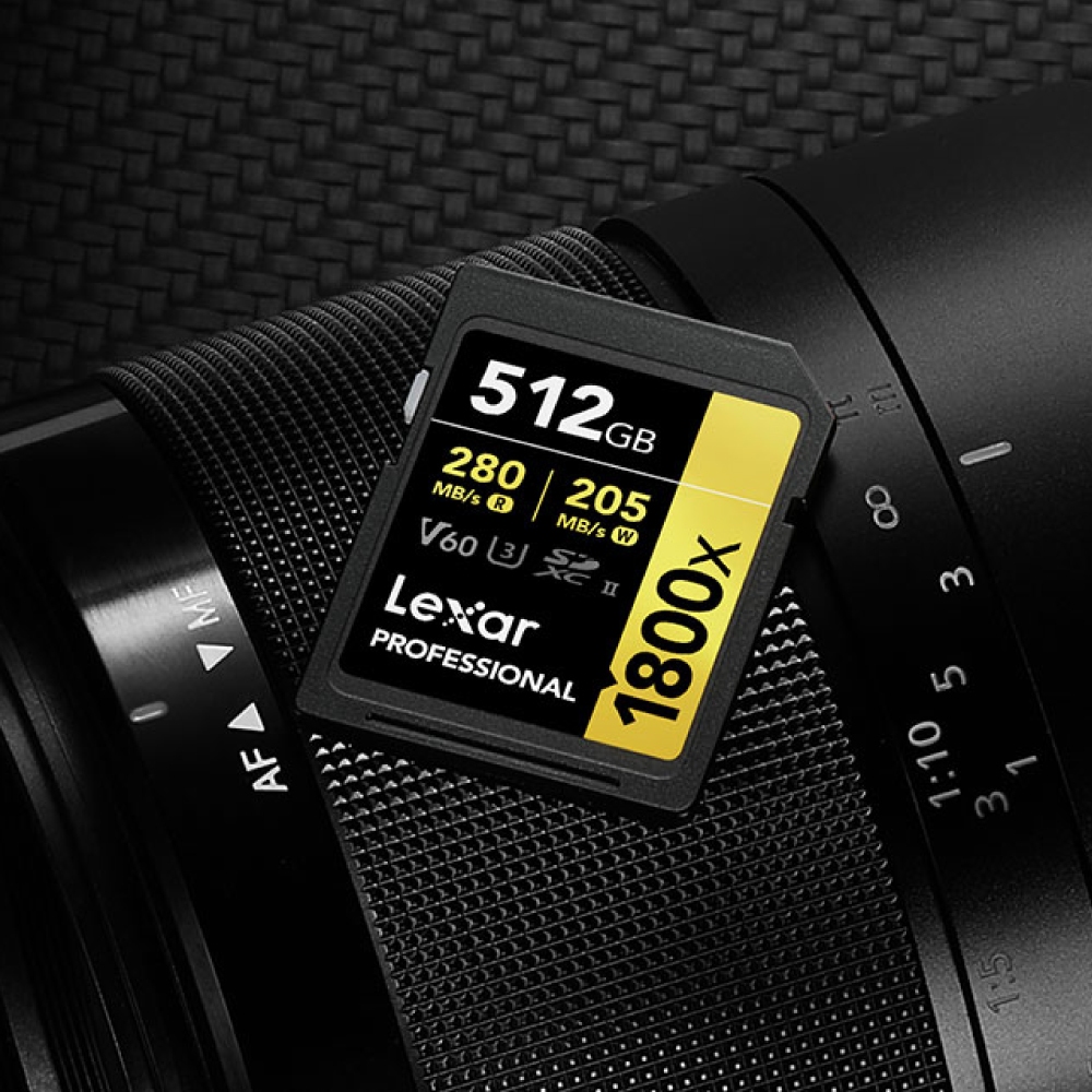 การ์ดหน่วยความจำ เอสดีการ์ด LEXAR SD1800X 512GB UHS-II U3 V60 SD CARD FULL-HD 3D 4K RW280/210MB/S (LSD1800512G) GOLD SERIES_3