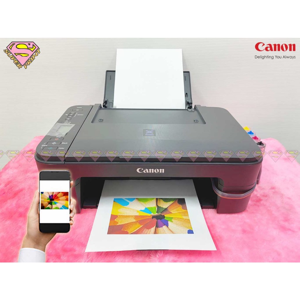 CANON E3370 เครื่องพร้อมแทงค์ หัวพิมพ์มือ1 - พิมพ์, สแกน, ถ่ายเอกสาร, WiFiโดยตรง