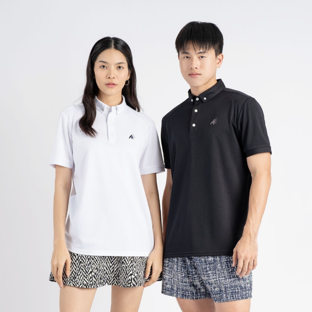 haas เสื้อโปโล Sport ปักโลโก้ (h) Polo คอปก SFSQ2195