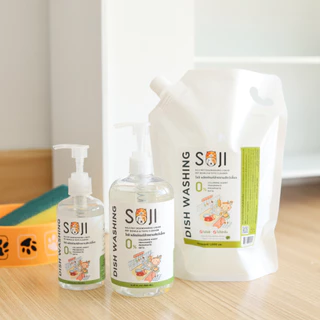 SOJI น้ำยาล้างจานสำหรับสัตว์เลี้ยง ไม่ใส่สี ไม่ใส่กลิ่น ไร้สารเคมีรุนแรง ปลอดภัยต่อสุนัขแมวและสัตว์เลี้ยง ล้างของเล่น