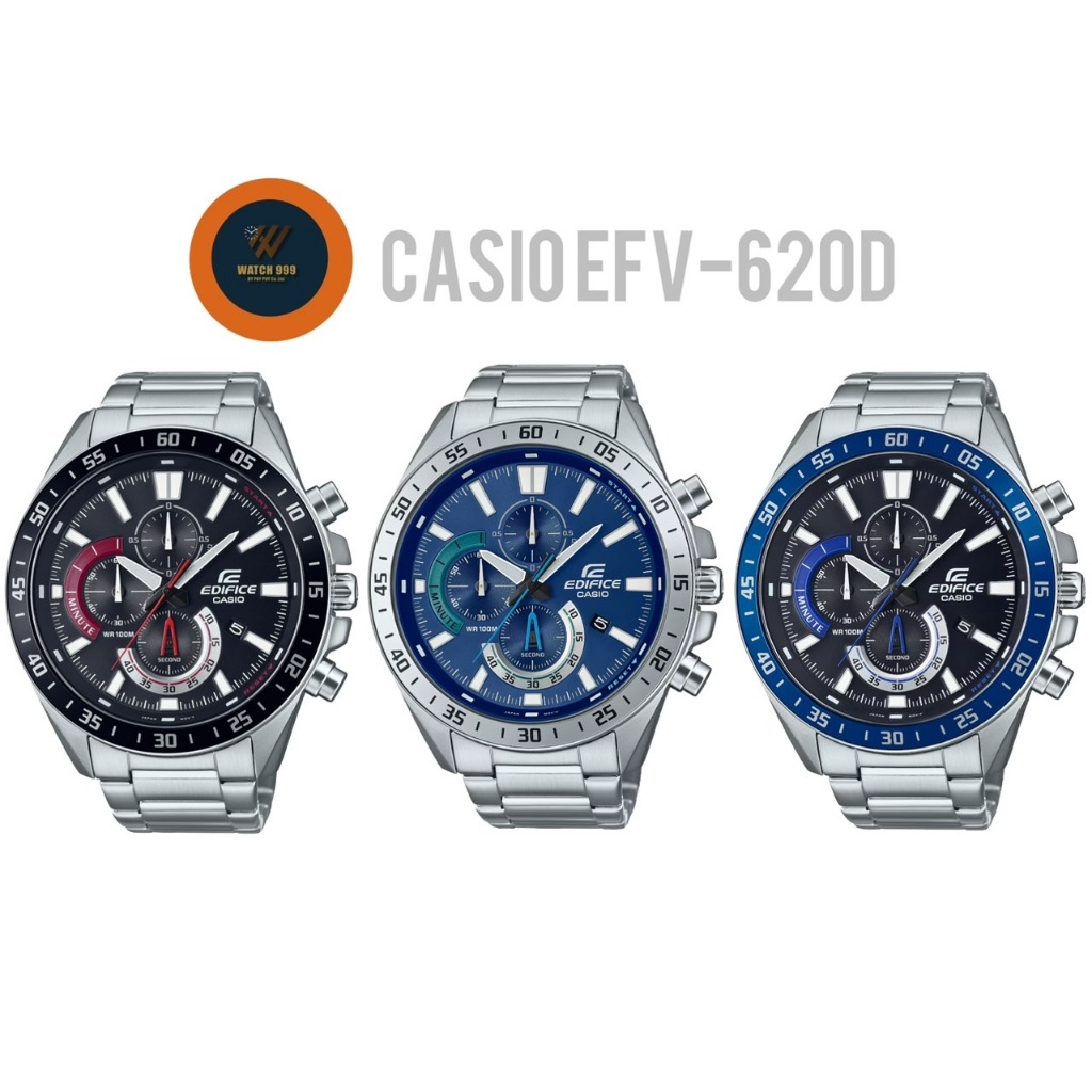 นาฬิกา Casio Edifice แท้ รุ่น EFV-620D Chronograph สำหรับผู้ชาย สปอร์ต กันน้ำลึก100m ของแท้100% รับป