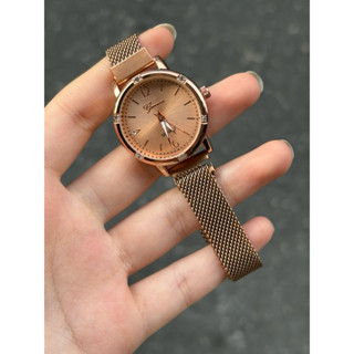 นาฬิกา GENEVA แท้ รหัส GG612 หน้าปัดกลม สายแม่เหล็ก หน้าปัด …