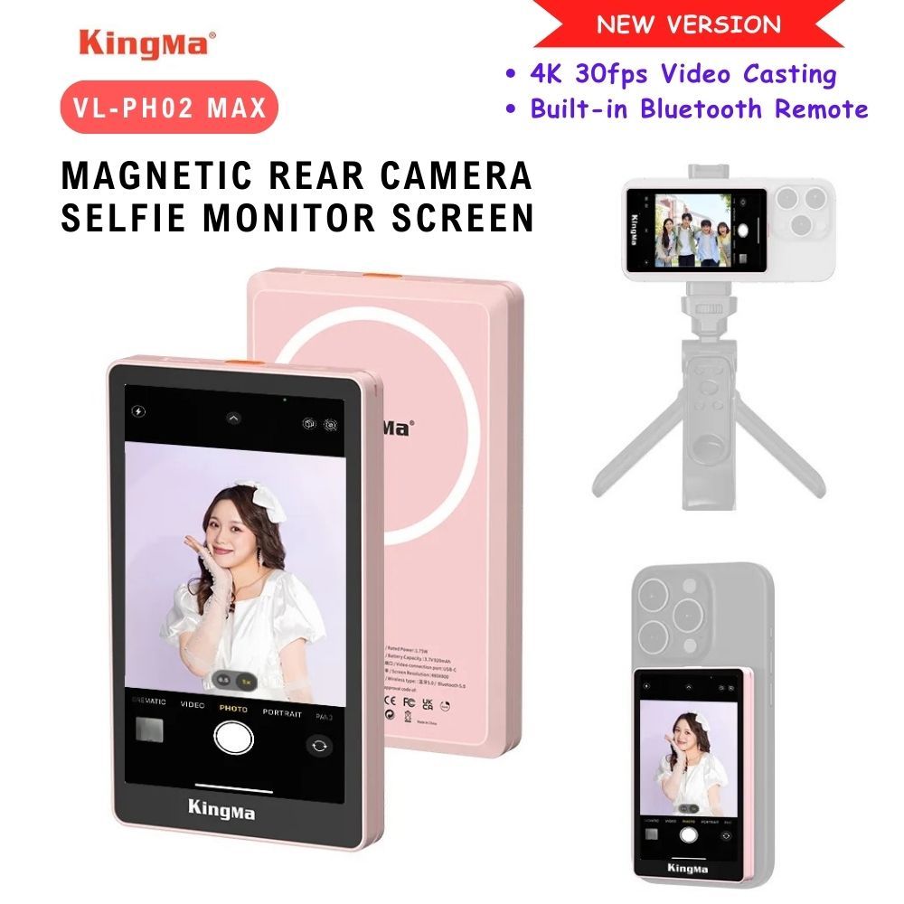 KingMa New Magsafe PH02 Max Mobile Vlogging monitor 4K 30fps video casting built-in Bluetooth Remote