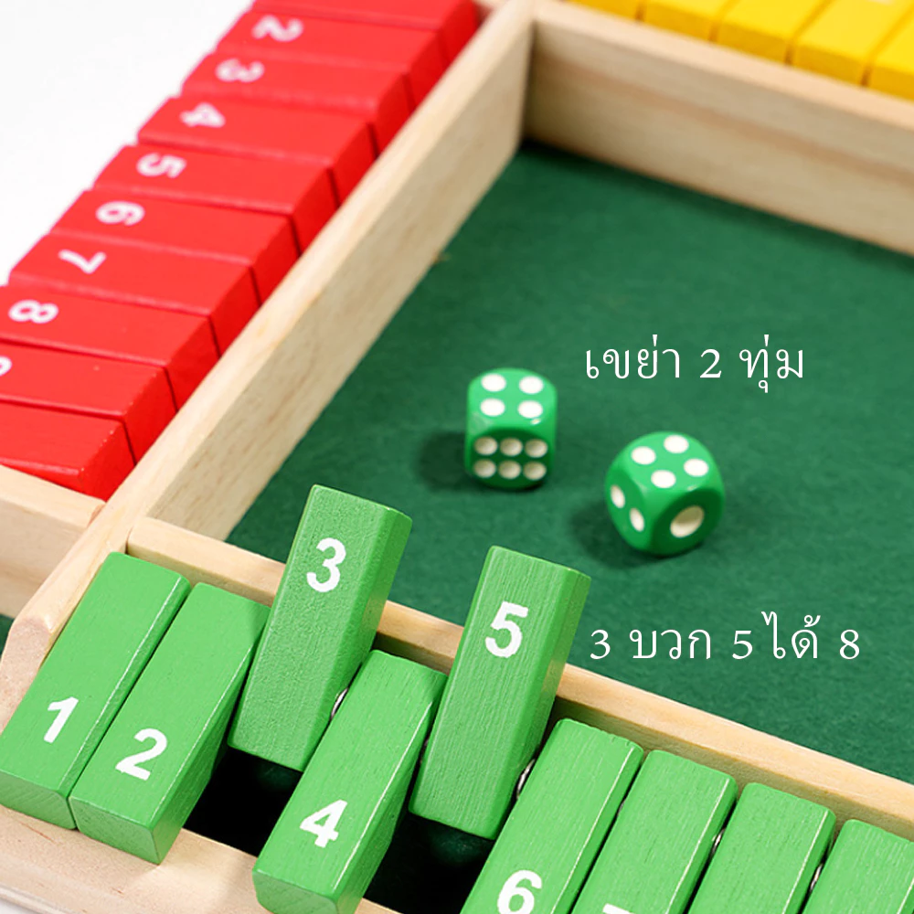 พลิกตัวเลขเกม เกมกระดานลูกเต๋าที่สนุกและน่าตื่นเต้น สําหรับผู้เล่น 4 คน เหมาะสําหรับการสังสรรค์และปาร์ตี้สําหรับครอบครัว thumbnail 8