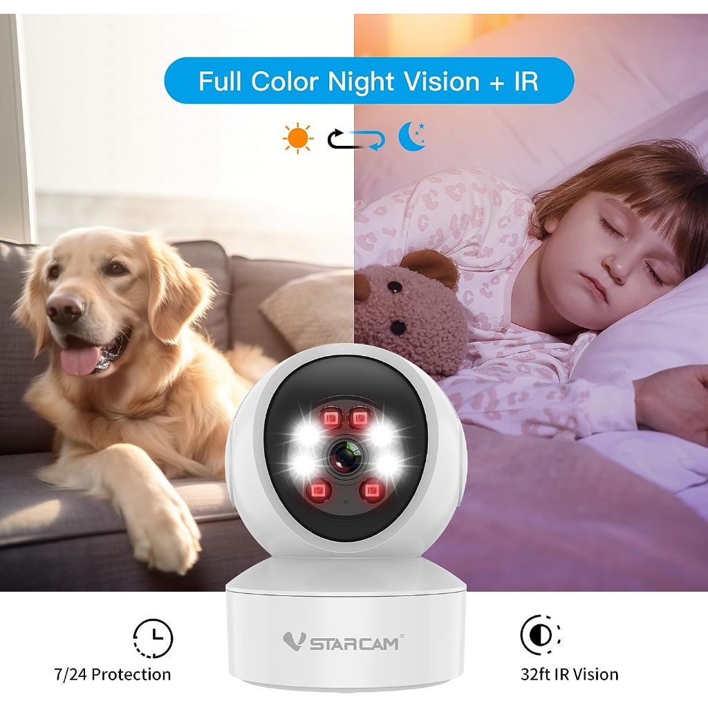 ใหม่ล่าสุด Vstarcam กล้องวงจรปิดกล้องใช้ภายใน รุ่นCS49 ความคมชัด3ล้านพิกเซล พูดโต้ตอบได้ #center_it
