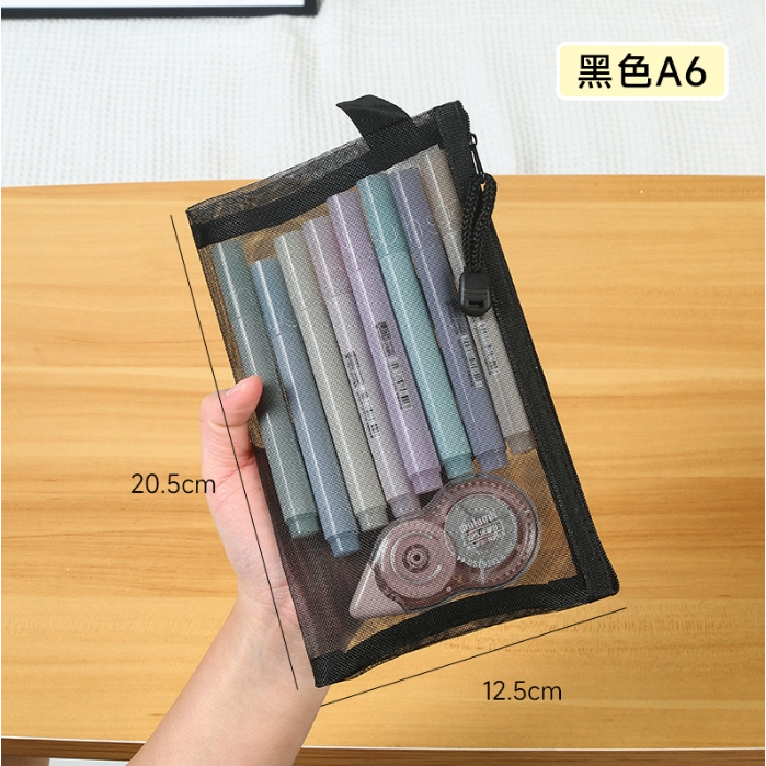 กระเป๋าใส่ปากกา ผ้าตาข่ายใส ขนาด A6 A5 A4 สําหรับนักเรียน - รูปที่ 4