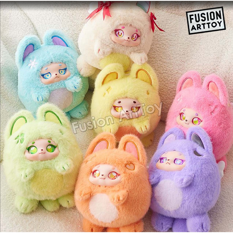 (แบบจุ่ม) Multi-colored plush balls กระเป๋าพวงกุญแจ ของแท้ 100% Fusion ArtToy