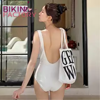 BIKINI FACTORY ชุดว่ายน้ำวันพีช ชุดว่ายน้ำผญ ชุดว่ายน้ำบอดี้สูท 🤍 เปิดหลัง สายเดี่ยว Y303